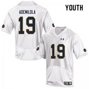 Notre Dame Fighting Irish Youth Justin Ademilola #19 White Under Armour Authentic Stitched College NCAA Football Jersey LQS4899UH
